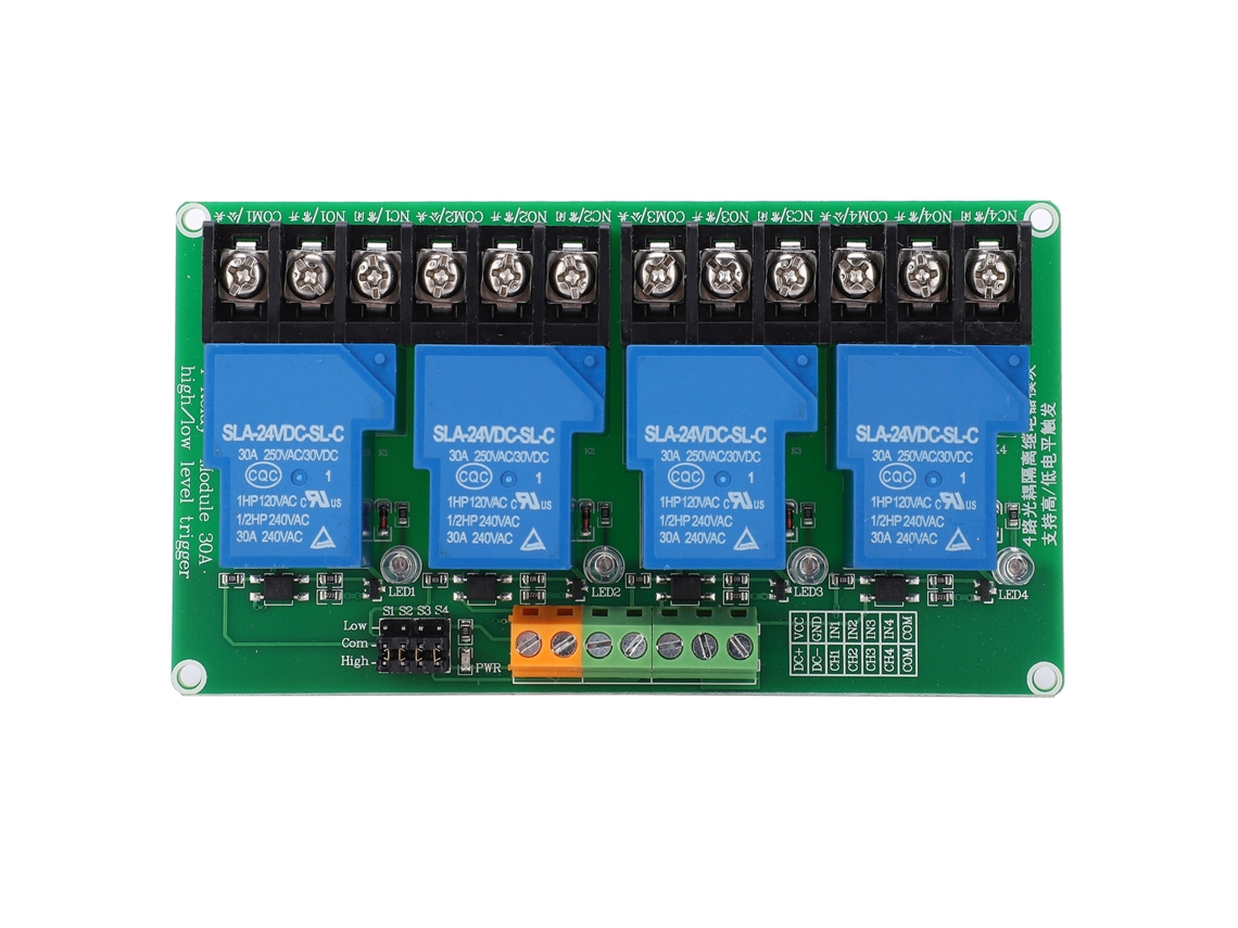 Módulo De Relé De 4 Canales, Control Automático, Bivoltaje, Disparador, Componente Electrónico De 24 V.