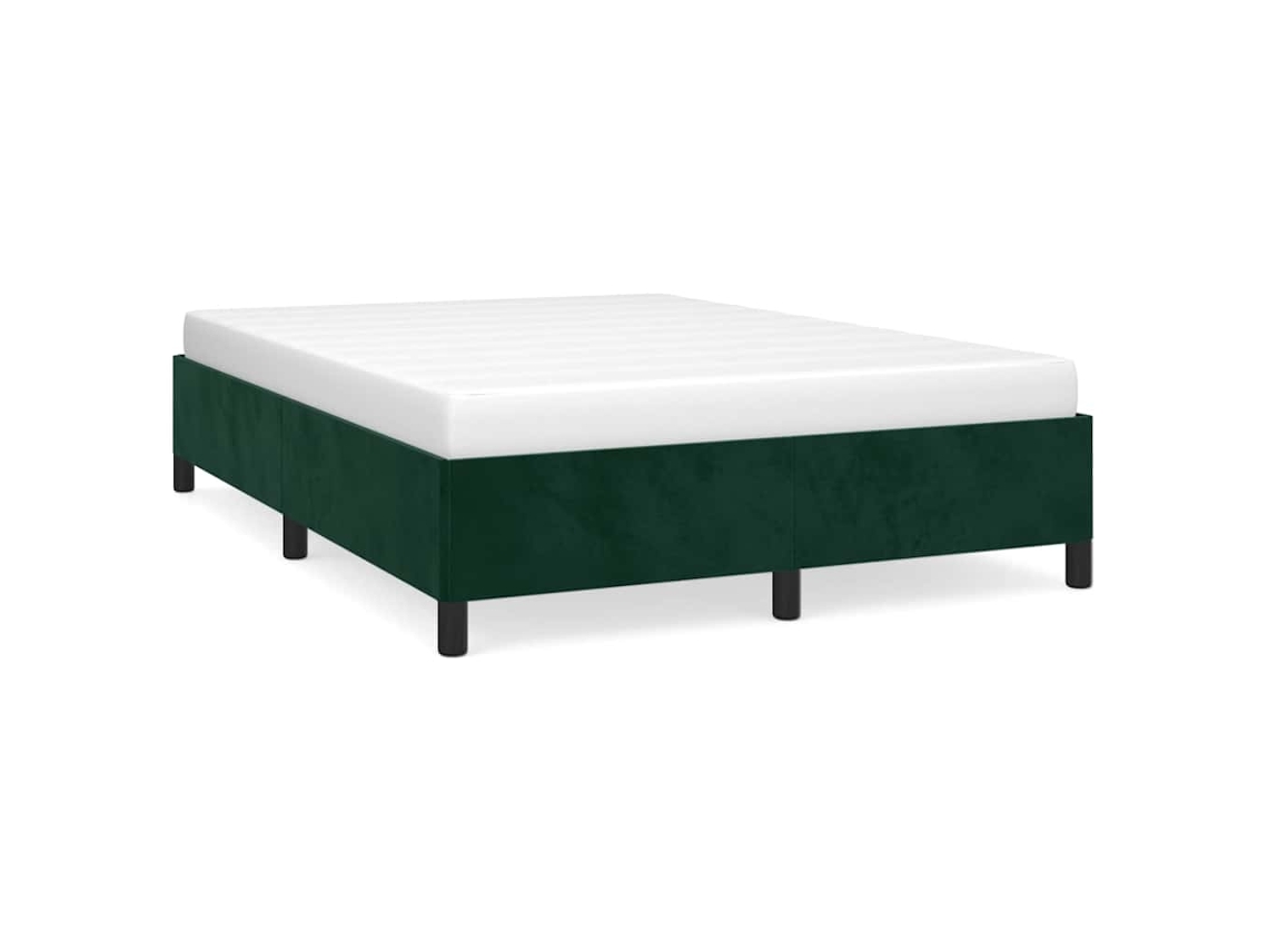 Maison Exclusive - Estructura Cama Sin Colchón Terciopelo Verde Oscuro 140x190 Cm