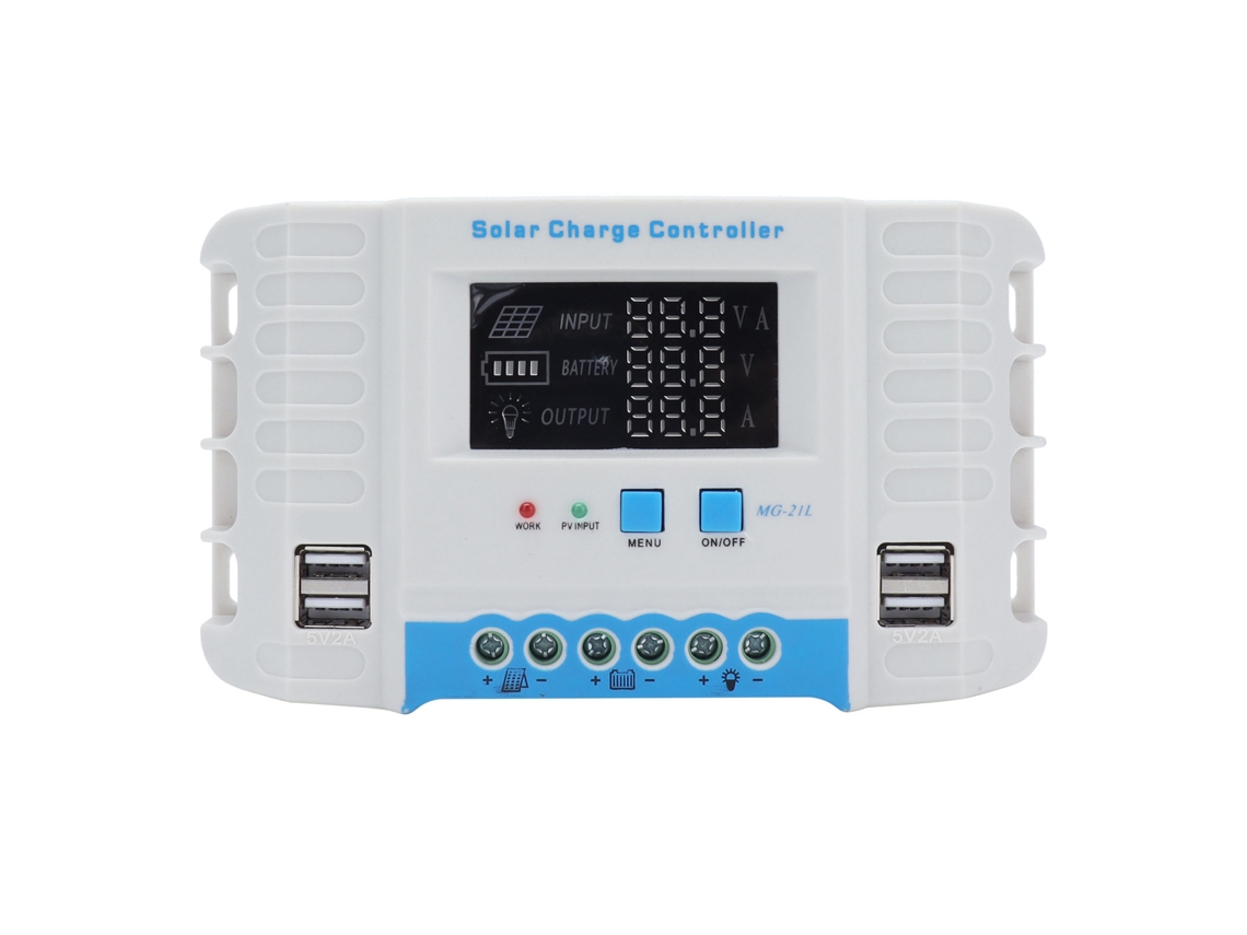 Controlador De Carga Solar De 20 A Con Pantalla Lcd Y Funciones De Protección Eléctrica 12 V/24 V