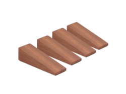 4 Piezas Tapon De Puerta De Madera Marrón Oscuro Triangular Antideslizante Para Dormitorio Sala Baño