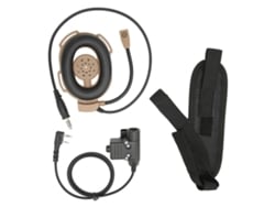 Fone De Ouvido Para Capacete Militar Caça Ajustável Com Rádio Walkie Talkie Para Kenwood Tk-3107 Marrom