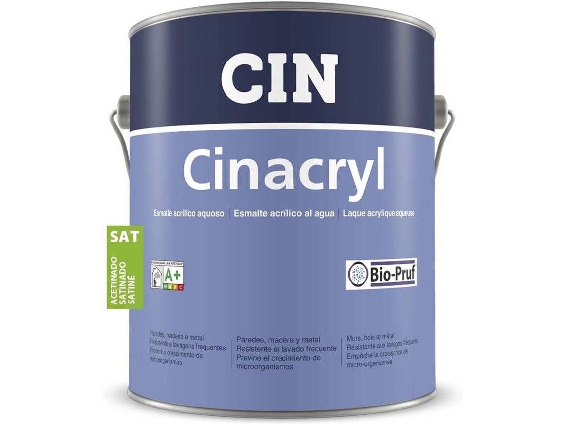 Esmalte Acrílico Satinado CIN Cinacryl (Blanco - 4 L)