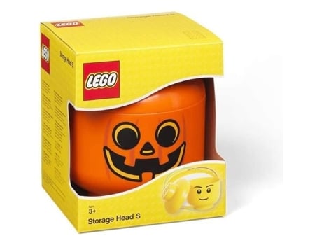 LEGO Caja de Almacenamiento Cabeza de Calabaza Pequeña 16 x 18 5 cm Naranja