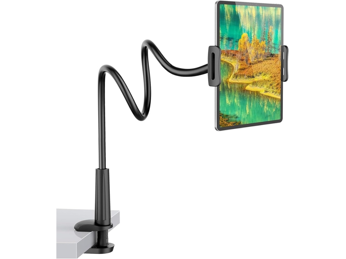 Soporte De Mesa O Cama Para Teléfono/Tableta Con Cuello De Cisne, Base Flexible De 360°, para dispositivos de 4 A 10.5 Pulgadas.