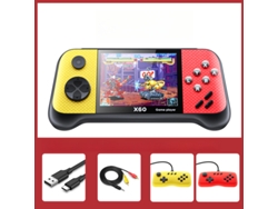 Consola arcade portátil retro X60 compatible con 10 emuladores y 4849 juegos integrados (amarillo y rojo)
