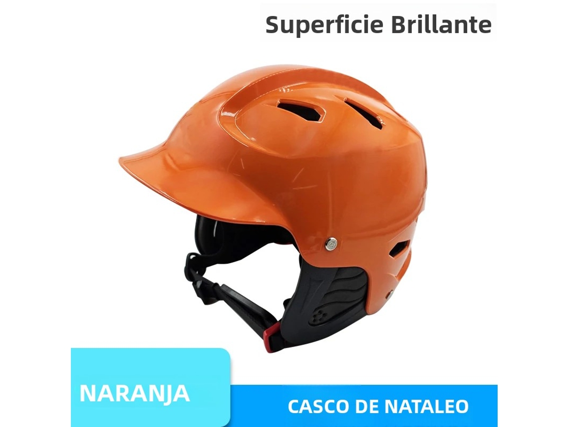 Casco de seguridad ajustable para deportes acuáticos, apto para kayak y esquí acuático. Mdug (naranja)