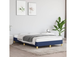 Estructura De Cama Sin Colchón Tela Azul 120x200 Cm