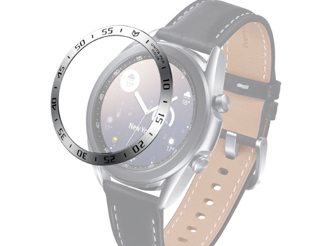 Reloj inteligente Samsung Galaxy Watch 3 de 41 mm con anillo de bisel de acero, versión A (anillo plateado y letra negra)