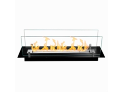 Chimenea de Bioetanol Quemador en Acero con Cristal, 65 cm.