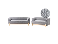 Conjunto de sofá Beliani Alnor con reposabrazos anchos en tela gris 205x85x67