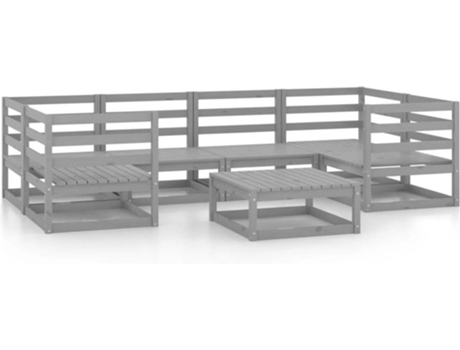 Conjunto 7 de muebles de jardín VIDAXL madera maciza de pino