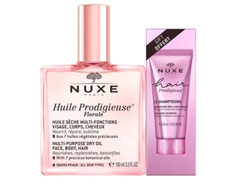 NUXE Huile Prodigieuse Florale 100 Ml Cabello Prodigieux Le Shampoing Brillance Miroir 30 Ml Ofrecido