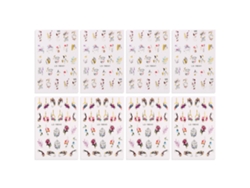 8 pegatinas para uñas con pequeñas flores y mariposas, decoración primaveral NEVEANCE