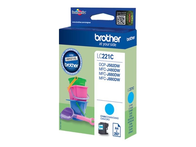 Cartucho de tinta Original BROTHER LC221CBP Cian 260 páginas