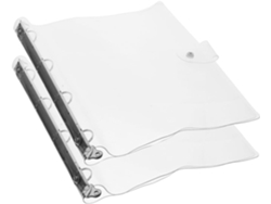 Juego de 2 carpetas transparentes rellenables para cuadernos, ideales para agendas o diarios Gokoco
