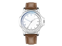 Reloj Cuadrado De Cuarzo Para Hombres Con Correa De Cuero Pu Casual Empresarial Café Oscuro Y Blanco