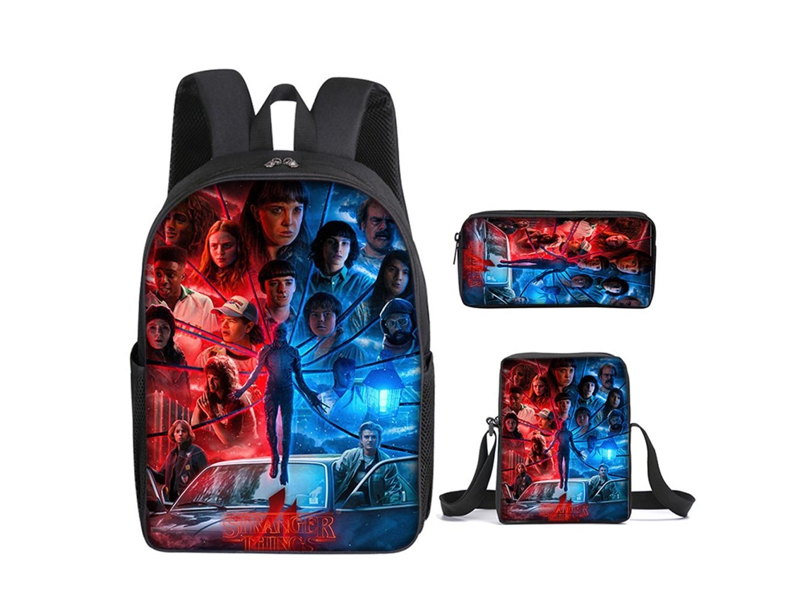 Ats-set De 3 Mochilas Infantiles Con Mochila Animada Y Estuche Para Colegio Viajes Camping Picnic