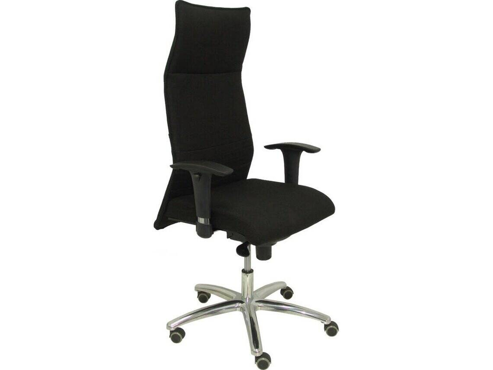 Silla de Escritorio Ejecutiva PYC Albacete XL Negro con ruedas de parqué (Brazos ajustables - Tejido)