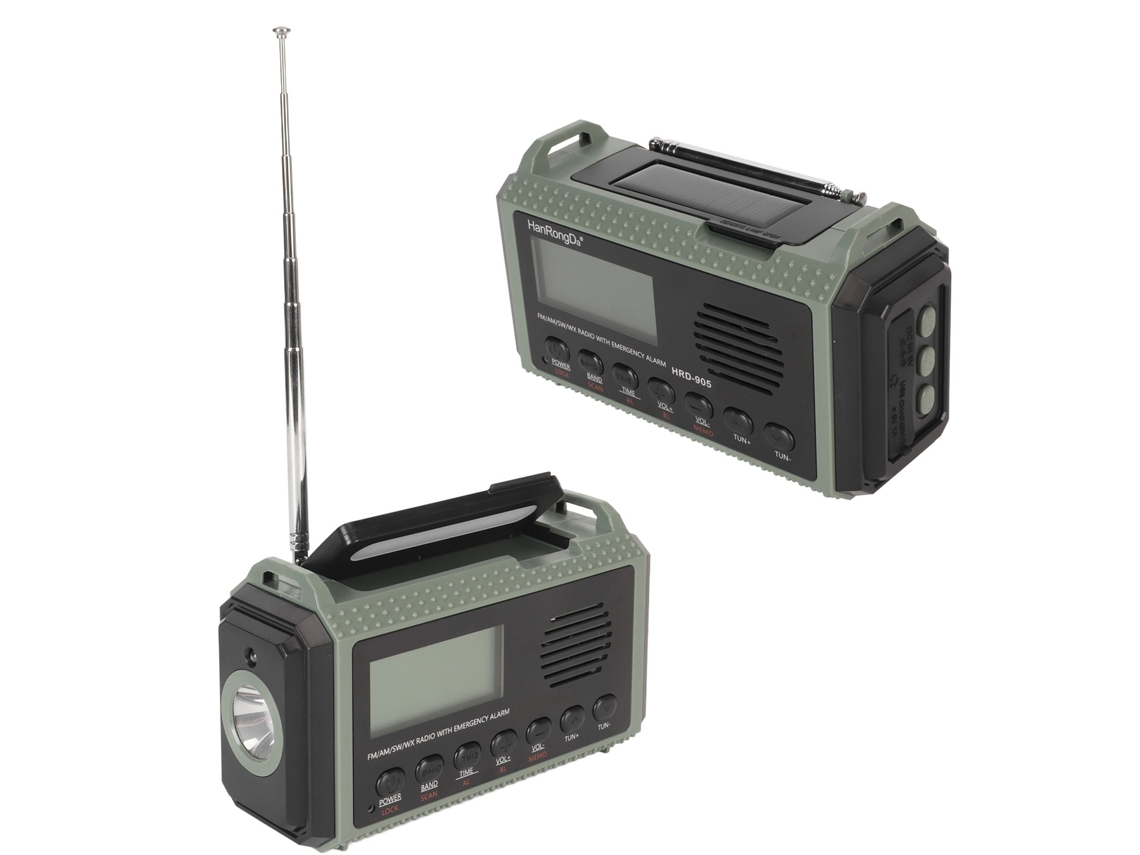 Radio De Emergencia Fm Am Sw Wx 10000mah Carga Solar Portátil Lcd Pantalla Digital Radio De Manivela Para Exteriores