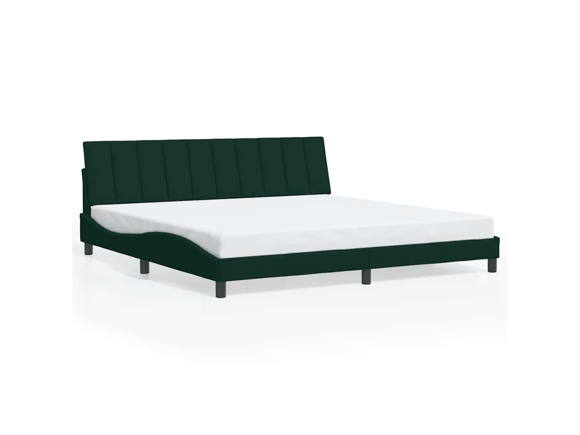 Maison Exclusive - Estructura De Cama Sin Colchón Hanko Terciopelo Verde Oscuro 200x200 Cm