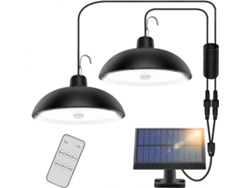 Lámpara solar exterior Omni, 78 LED con sensor, mando a distancia, panel ajustable 360°, 3 niveles de brillo, resistente al agua IP65.