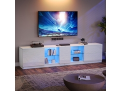 Mueble De Tv De 160 X 40 X 52 Cm, Cajonera De Alto Brillo, Mueble Auxiliar Con Iluminación Led