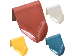 4 Jaboneras De Pared Con Drenaje Automático En Forma De V, Blancas, Azules, Amarillas Y Rojas.
