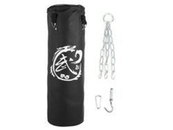 Saco de boxeo de 3 capas para niños y adolescentes, ideal para entrenamiento en casa, boxeo tailandés, taekwondo, color negro.
