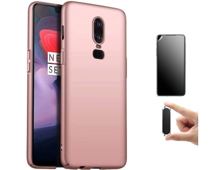 Kit Carcasa, Protector Y Soporte Oneplus 6 Ultimatte Turtleshell Rosa