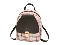 Mini Mochila Para Adolescentes, Bolso De Hombro A Cuadros De Piel Sintética Para Chicas, 16*6*21cm