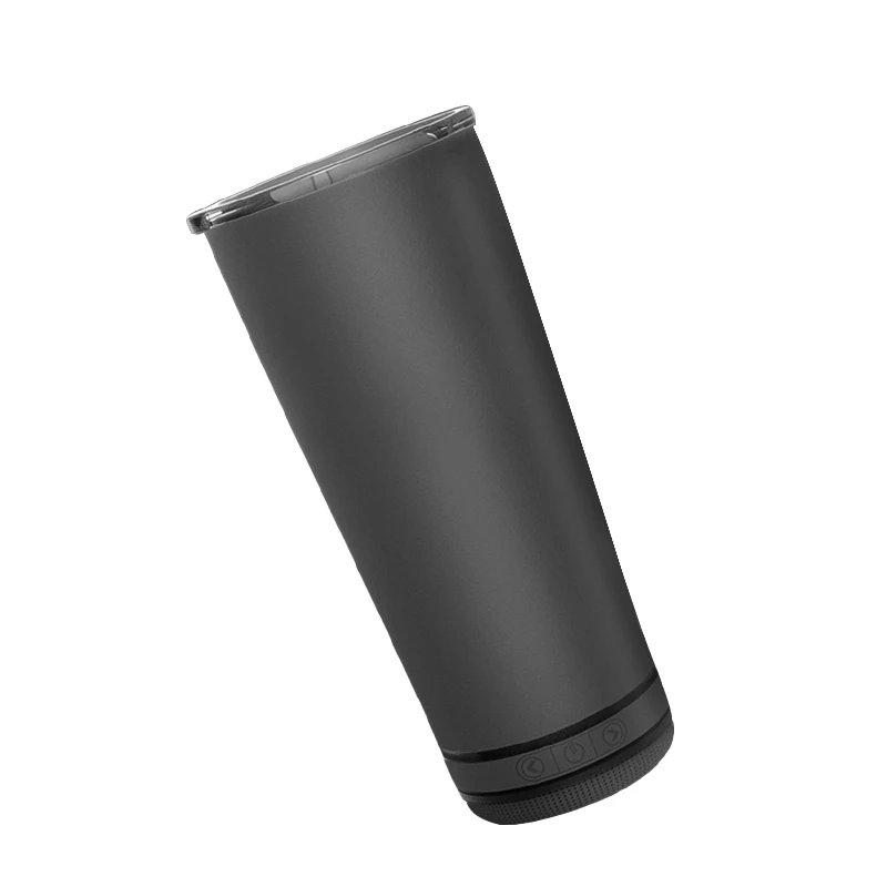 (negro) Acero Inoxidable 304 - Resistente Al Agua Ipx6 - Botella De Agua De 500 Ml - Altavoz Inalámbrico Para Exteriores