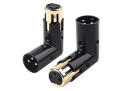 2 Adaptadores Xlr Rectangulares Ajustables De Ángulo, Macho A Hembra, 3 Pines, Color Negro.