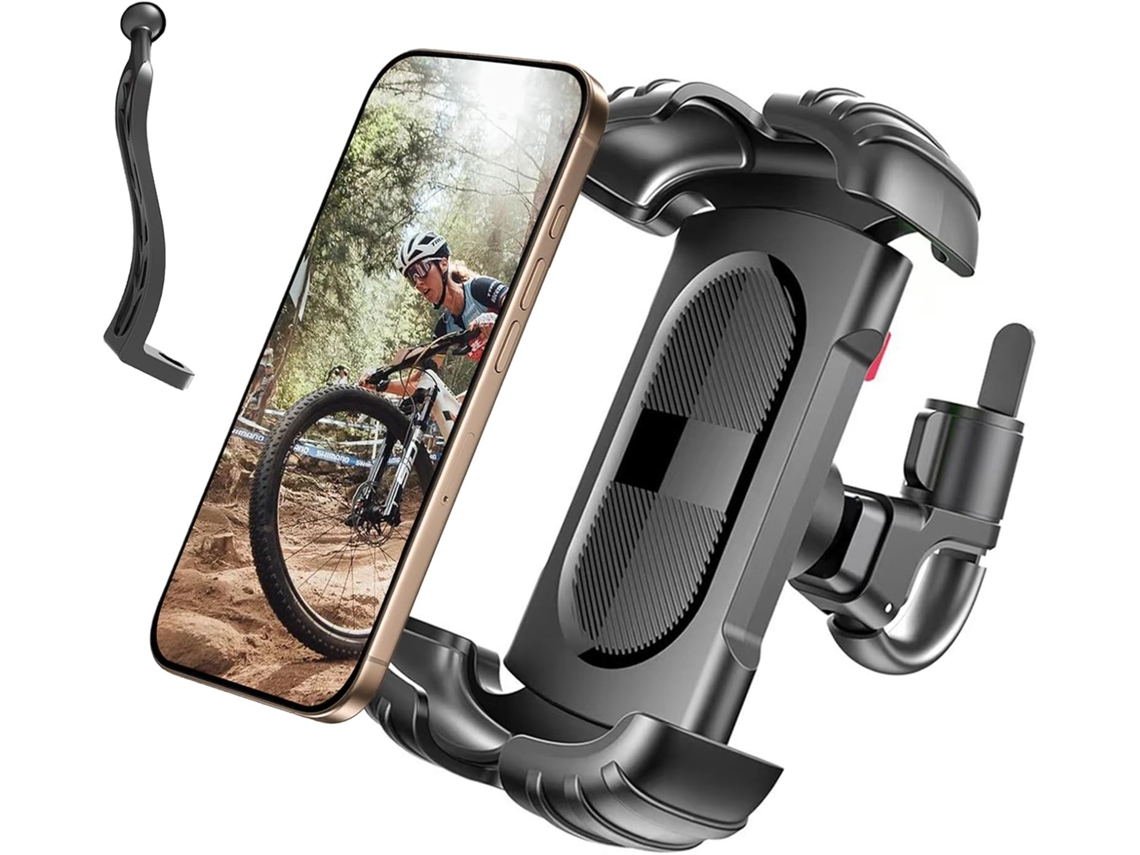 Soporte Para Teléfono De Bicicleta Y Motocicleta Con 2 Abrazaderas, [nueva Generación], Ideal Para Bicicletas (negro)