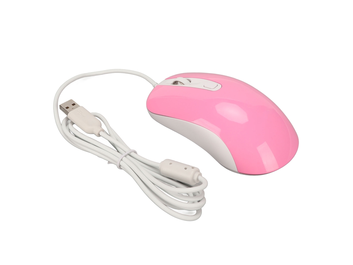 Ratón gaming con cable, 3500 ppp, RGB, color rosa.