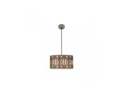 Lámpara colgante Katerina 1xe27 Cuero/Madera oscura Regx40x40 Cm Fabrilamp