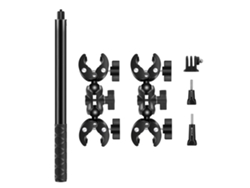 Soporte Para Moto Puluz Pu495b Y Palo Selfie 150cm Para Gopro Hero 12/11/10 Y Insta360 One X4/x3/x2