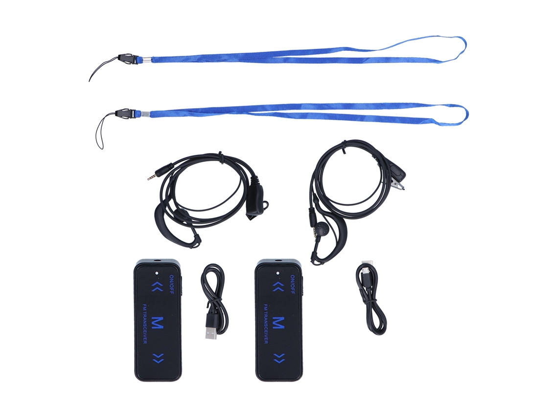 1 Par De Radios Portátiles Ultradelgadas Con Auriculares Para Supermercados, Hoteles Y Centros Comerciales.