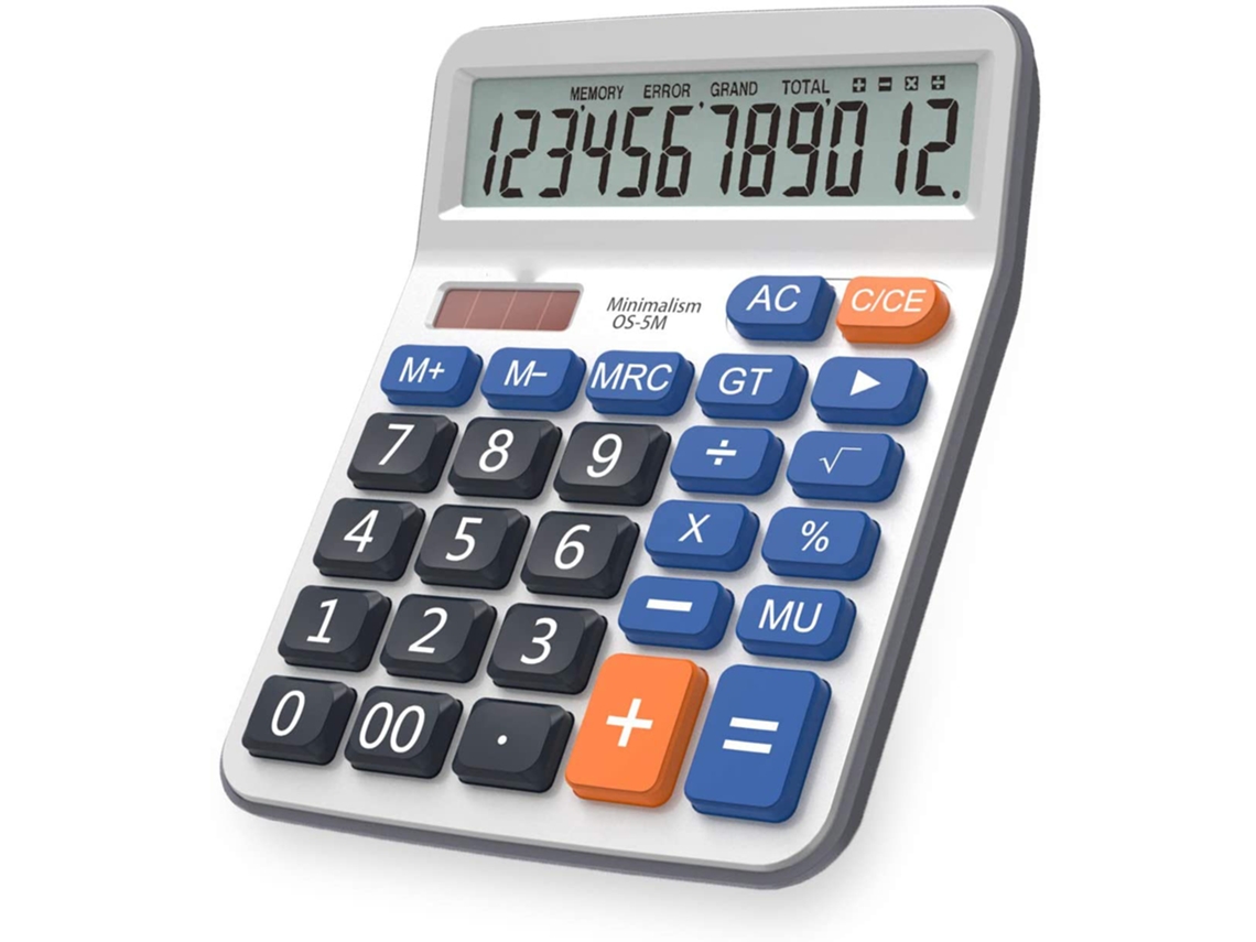 VIVILIYYA Calculadora De Mesa Com Tela Lcd Grande, 12 Dígitos, Energia Solar E Bateria
