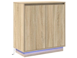 Aparador | Vitrina buffet con iluminación LED y estante, roble Sonoma, 71 x 34,5 x 75 cm