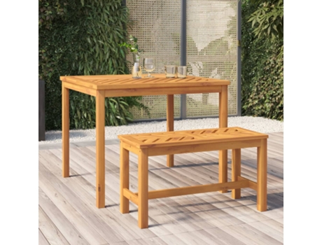 Banco De Jardín VIDAXL Marrón Madera de acacia (80x35x45 cm)