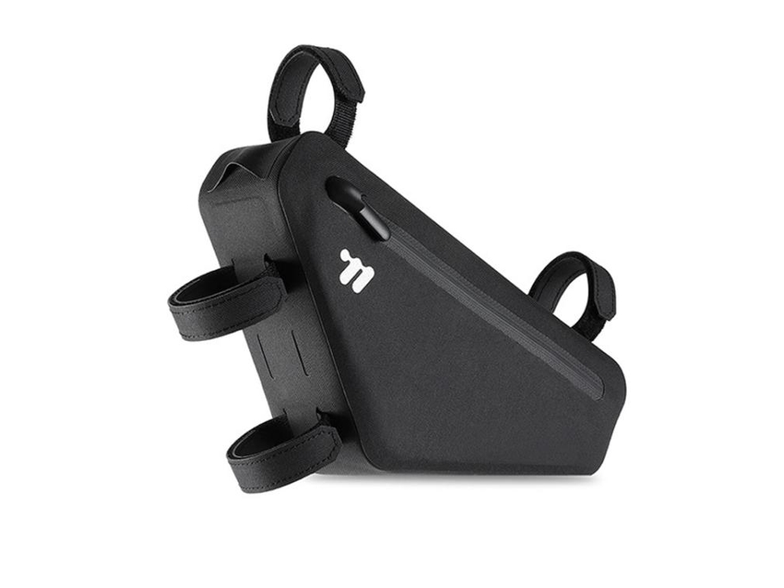 Bolsa triangular impermeable para manillar delantero de bicicleta (negra)