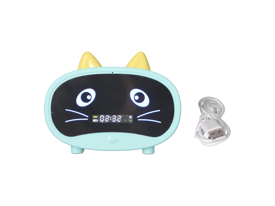 Mini Altavoz Con Diseño De Orejas De Gato Y Alarma Dual Inteligente - Verde