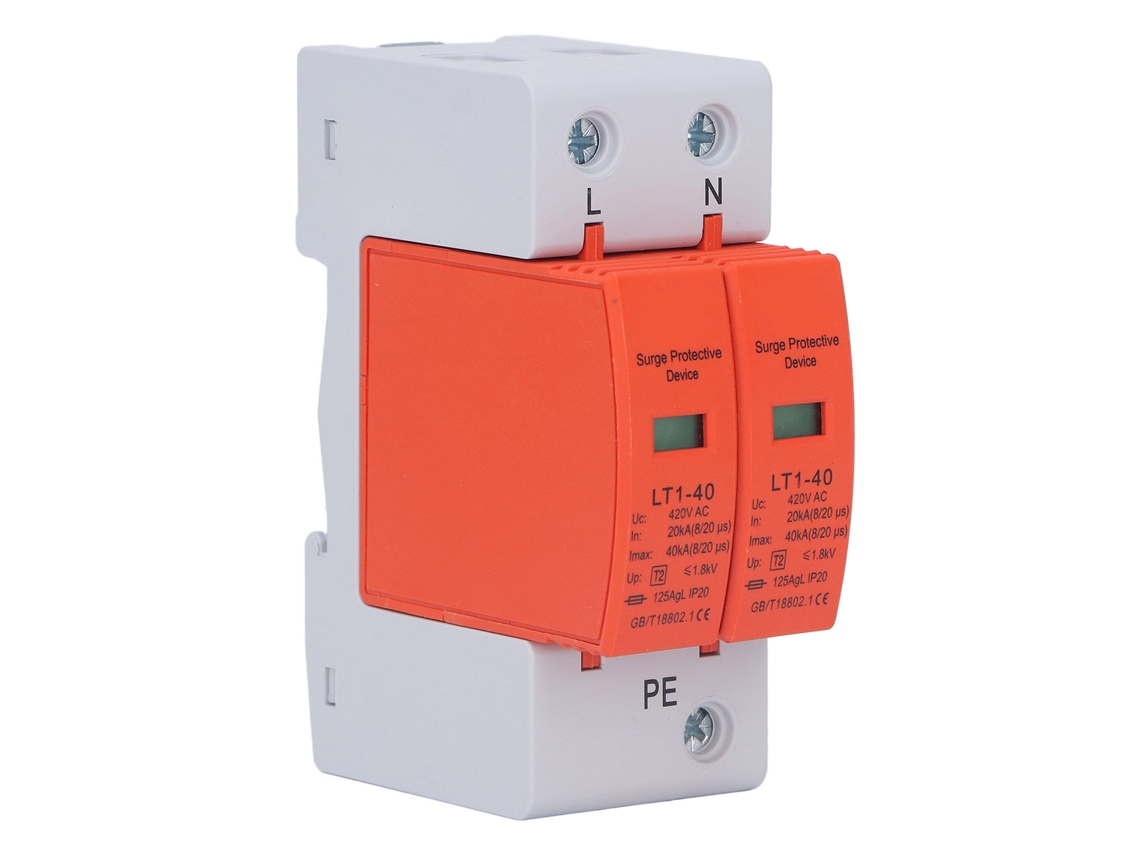 2026dz-Ca Protector de sobrecarga 2p 420v Dispositivo de parada de emergencia Protector contra rayos Instalación en riel 36mm Retardante de llama