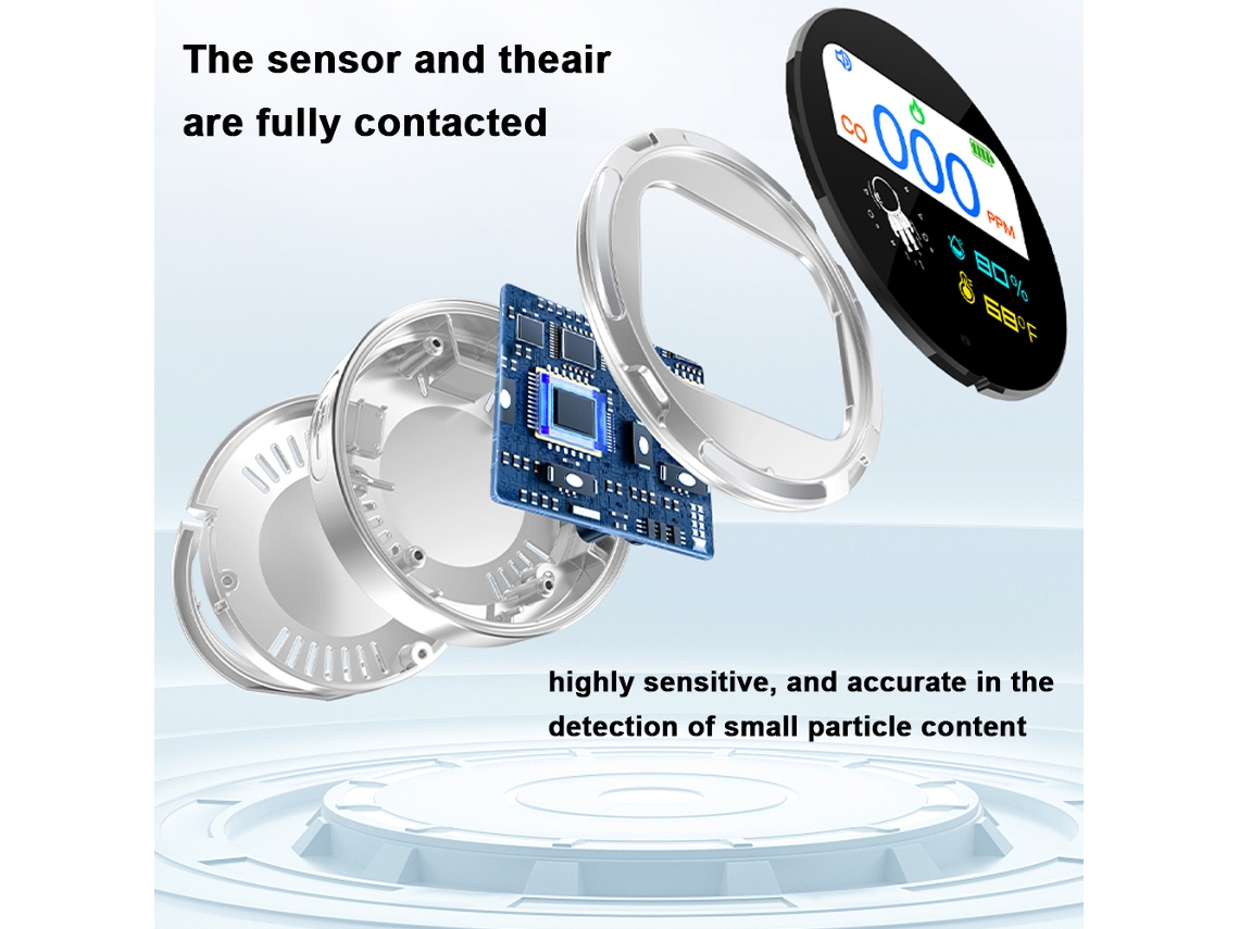 Detector Portátil De Monóxido De Carbono Con Pantalla De 2,1 Pulgadas, Medidor De Temperatura Y Humedad, Ip65