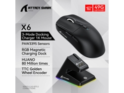 Ratón (negro) Con Control Táctil Rgb Y Base De Carga Magnética, Conexión De Tres Modos