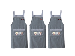 Delantal De Cocina 3 Piezas, Delantal Adulto Antimanchas Simple, Transpirable Y Cómodo Con Bolsillo En Contraste, Rayas Y Correa H