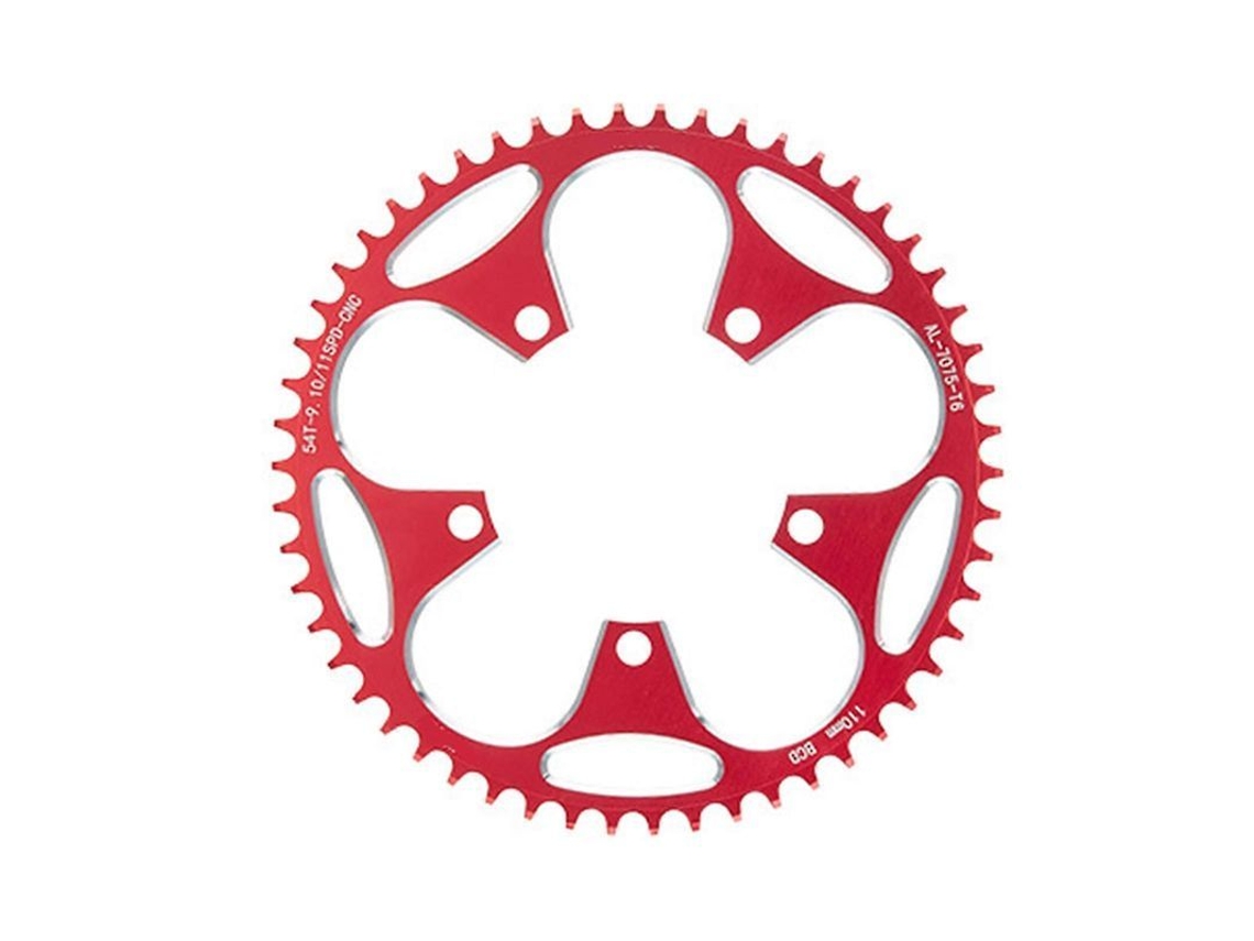 Juego De Engranajes Para Bicicleta De Montaña Con 5 Tornillos 110bcd/130bcd Montaje Directo 110bcd Rojo 54t