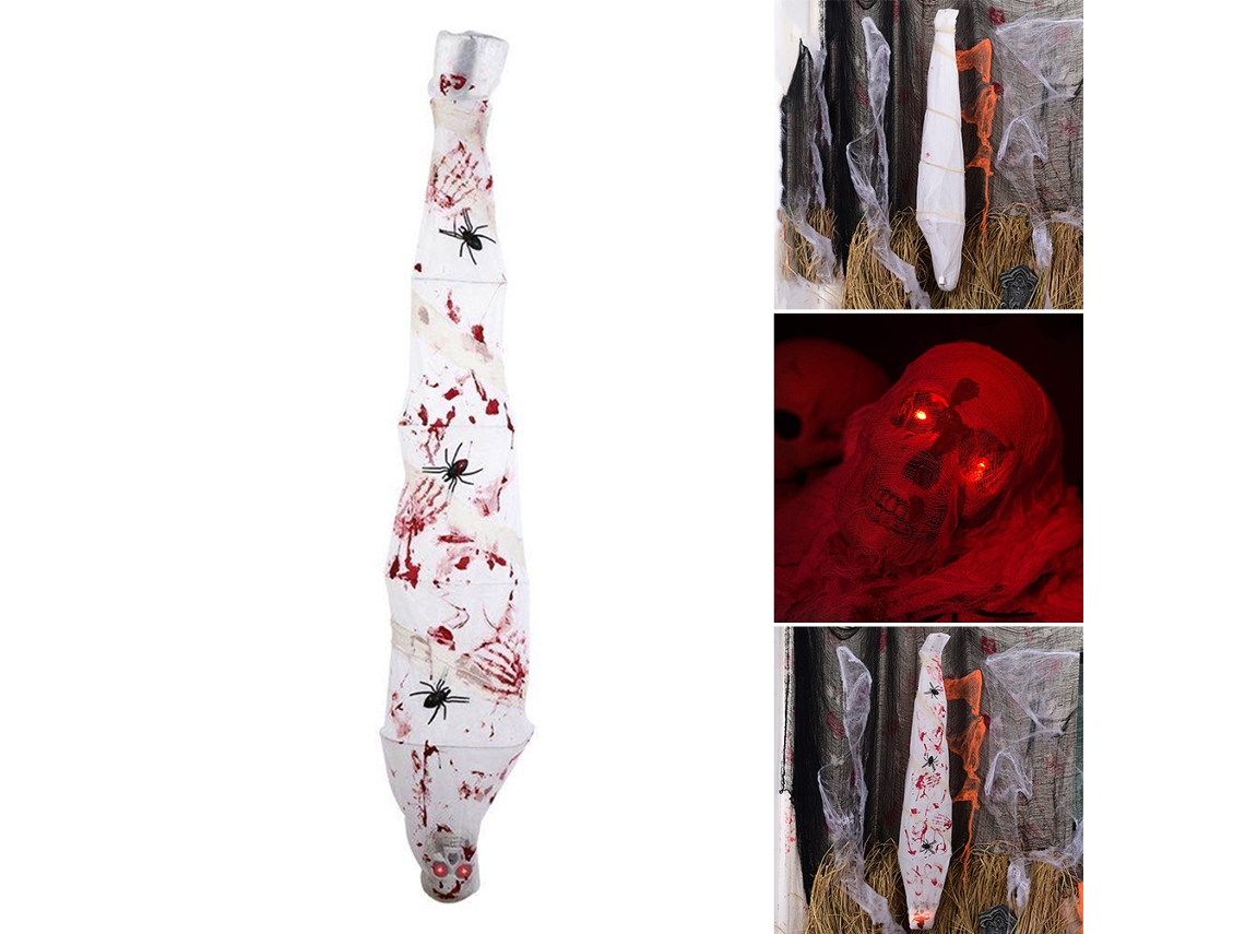 Ats-pirueta De Momia Espeluznante Para Halloween Con Ojos Luminosos Y Sonido Creepy Decoración De Fiesta