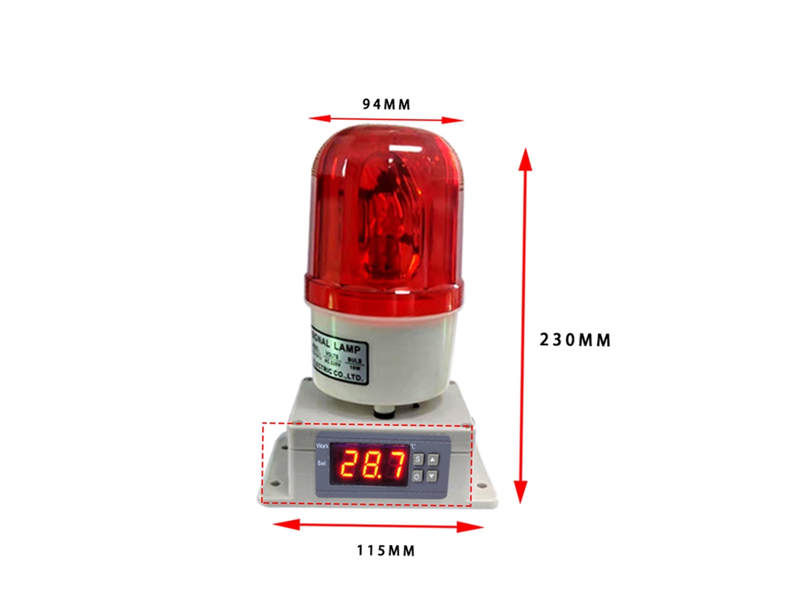 Termostato Inteligente Con Alarma De Temperatura, Sonido Y Luz Para Salas De Máquinas Y Hornos Agrícolas.