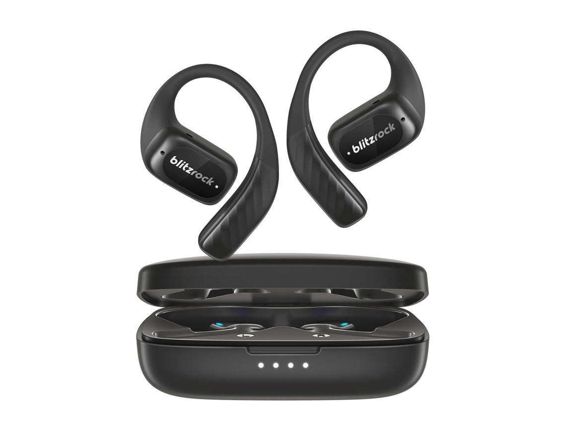 Auriculares Blitzrock Br CT3 de oído abierto Bluetooth V5.4 con conducción aérea, gancho para una sola oreja, graves mejorados, 4 micrófonos, llamadas nítidas, C